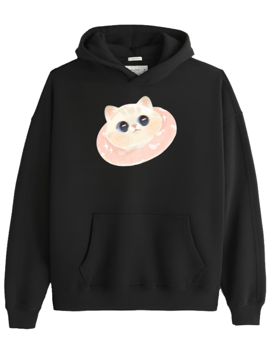 cat Oversize Hoodie Black 61