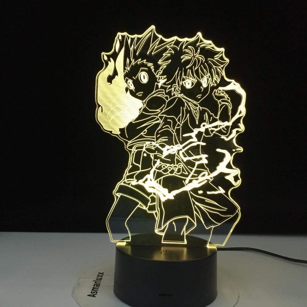 3D Anime Hunter Killua Hisoka 7-Color LED Lamp, Multi-color