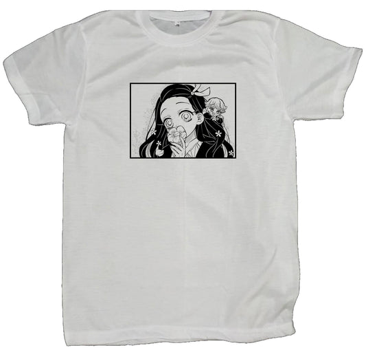 Anime Demon slayer nezuko tanjiro t- shirt fit White 61