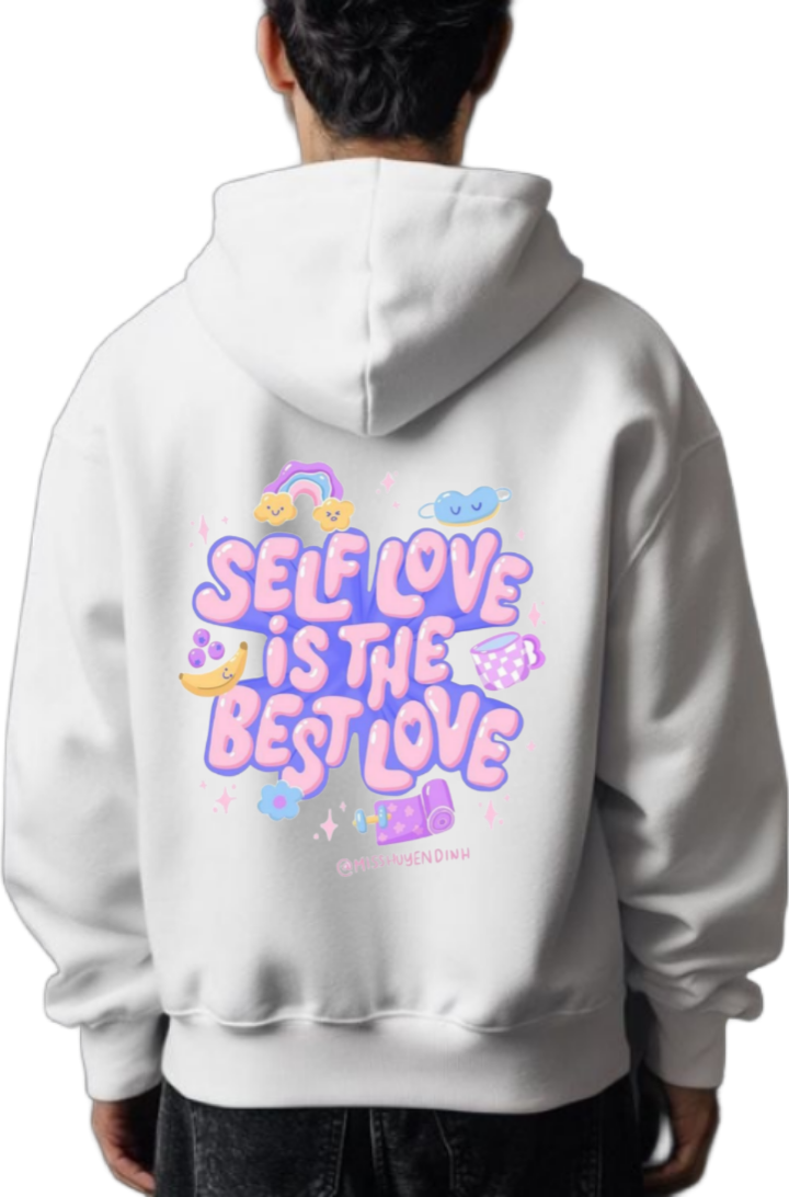 SELE LOVE BIS THE BEST LOVE One Size hoodie White Back 62