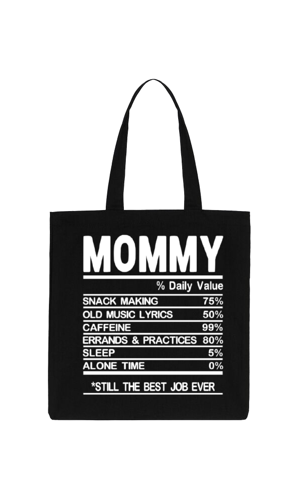 MOMMY Back text tote bag Black 60