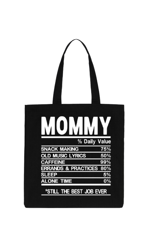 MOMMY Back text tote bag Black 60
