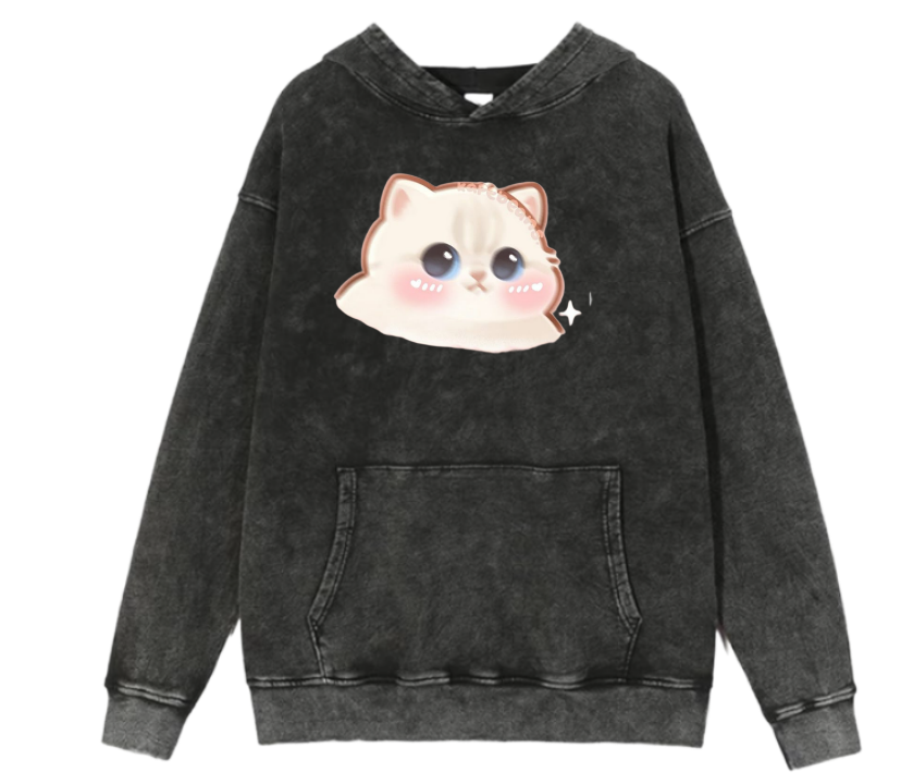 cat Oversize Hoodie Washed 62
