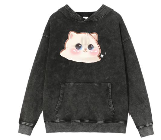 cat Oversize Hoodie Washed 62