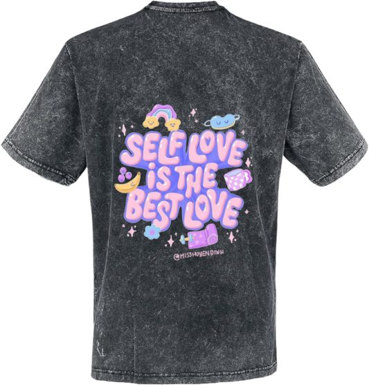SELF LOVE IS THE BEST LOVE t- shirt One Size Washed Back 62
