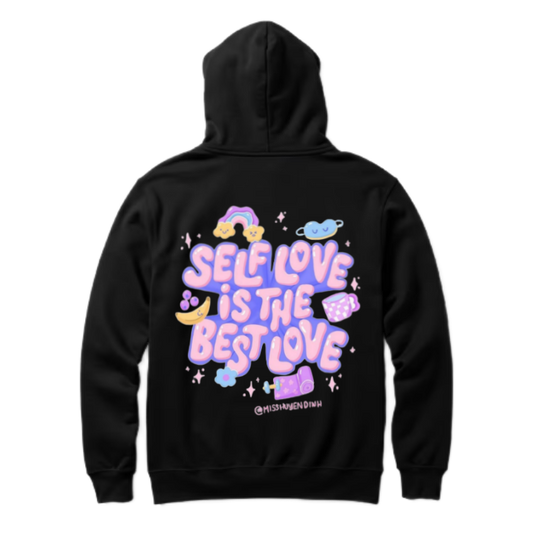 SELF LOVE IS THE BEST LOVE One Size hoodie Black Back 62
