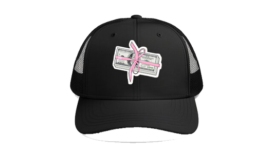 Baseball cap Black A stack of 100-dollar bills wrapped in a pink coquette bow 109