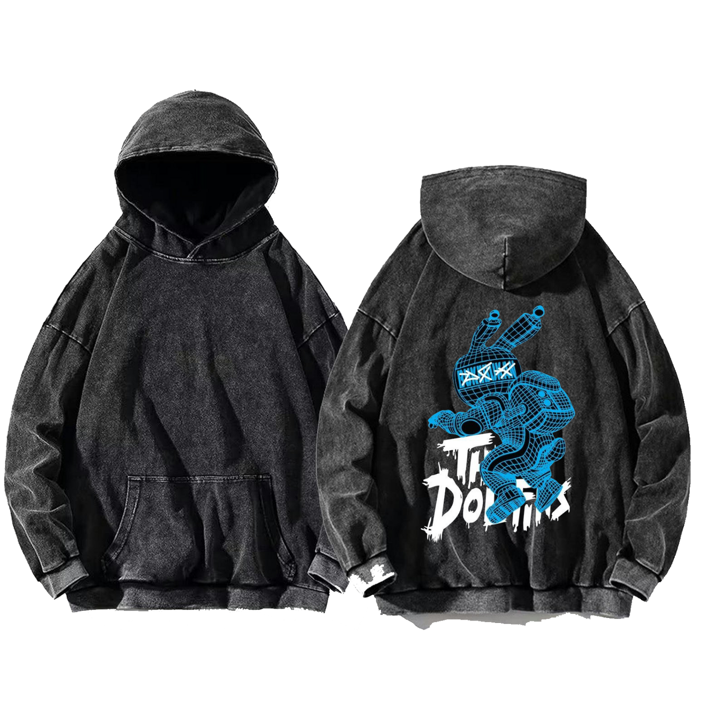 WIFE Back text oversize hoodie Washed back 62