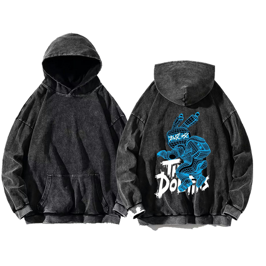 WIFE Back text oversize hoodie Washed back 62