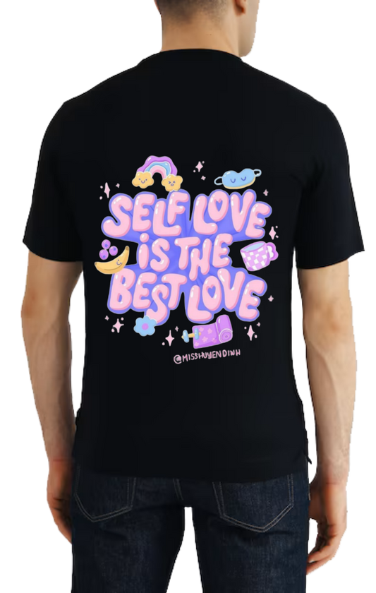SELF LOVE IS THE BEST LOVE + t- shirt One Size Black back 62