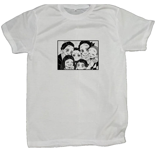 Anime Demon slayer nezuko tanjiro t- shirt fit White 62