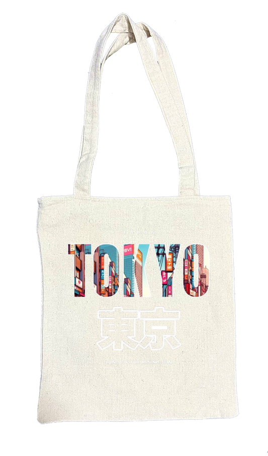Tokyo Back text tote bag beige 61
