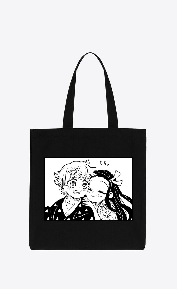 Anime Demon slayer nezuko tanjiro tote bag Black 63