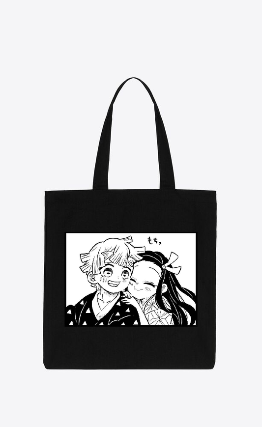 Anime Demon slayer nezuko tanjiro tote bag Black 63