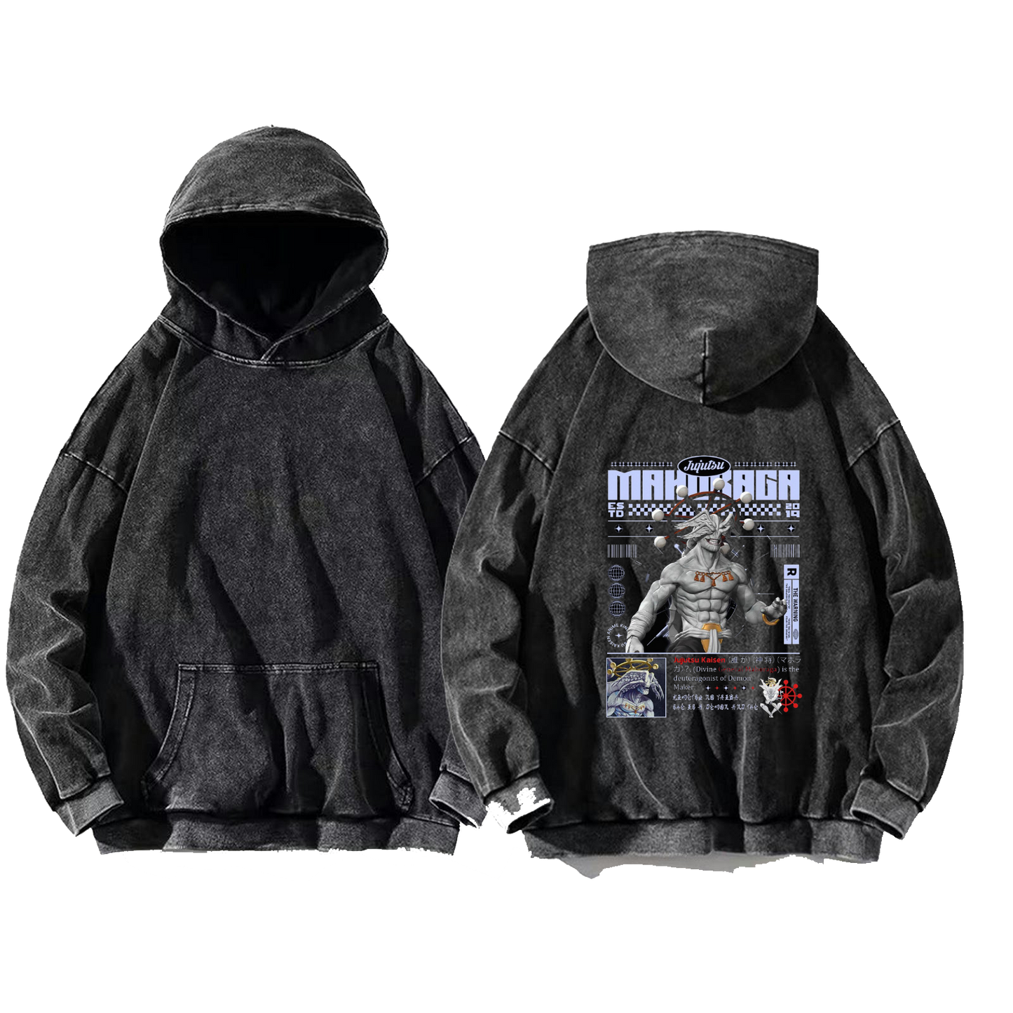 THE DOLLS Back text oversize hoodie Washed back 63