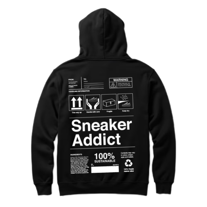Sneaker Addict Back text oversize hoodie back 63