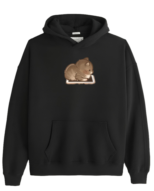 cat Oversize Hoodie Black 63