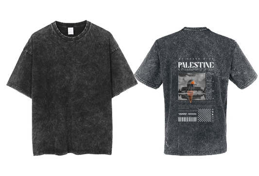 Stand for Palestine Back text One Size t- shirt Washed Back 62