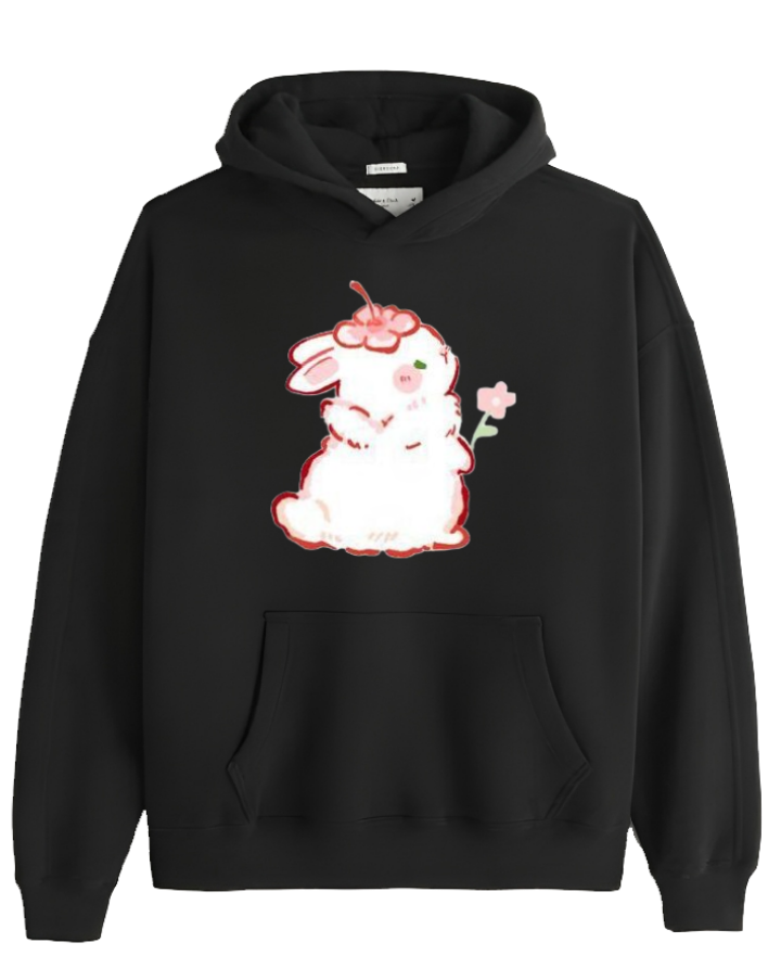 bunny Oversize Hoodie Black 63