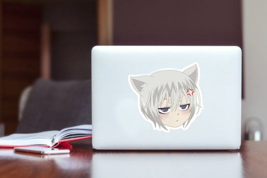Kamisama Kiss Tomoe Cat Ears Sticker, Cute Anime Fox Yokai Vinyl Decal, Aesthetic Waterproof Laptop Sticker for Water Bottles, Shojo Anime Fan Gift