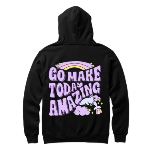 GO MAKE TODA AMAZING One Size hoodie Black Back 63