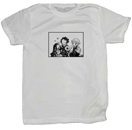 Anime Demon slayer nezuko tanjiro t- shirt fit White 63