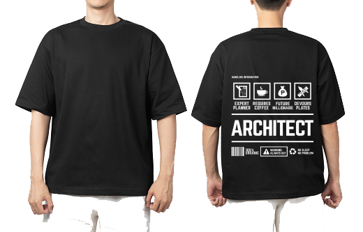 ARCHITECT Back text One Size t- shirt Black Back 60
