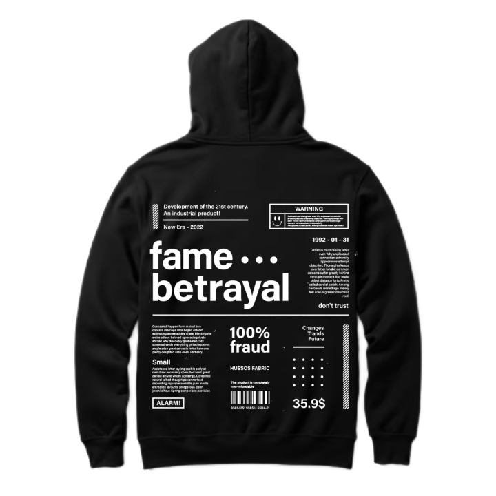 WARNING Back text oversize hoodie back 64