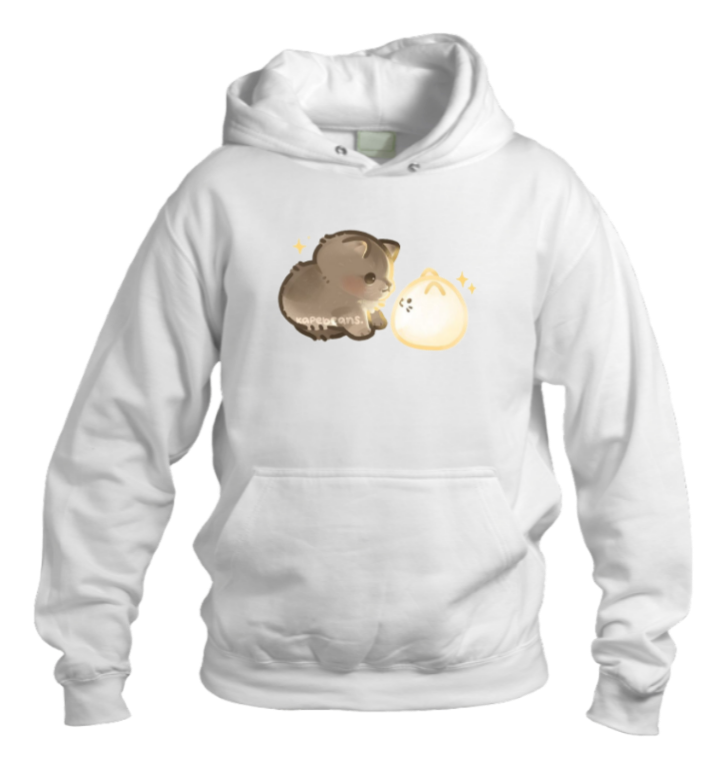 cat Oversize Hoodie White 64
