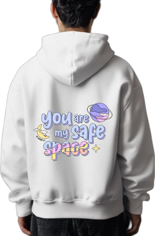 you are my safe space+ One Size hoodie White Back 64