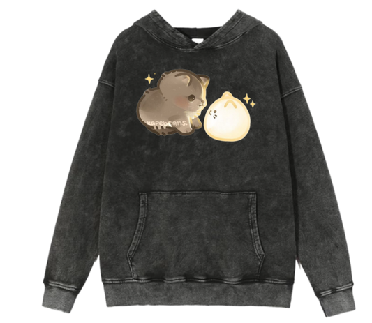 cat Oversize Hoodie Washed 64