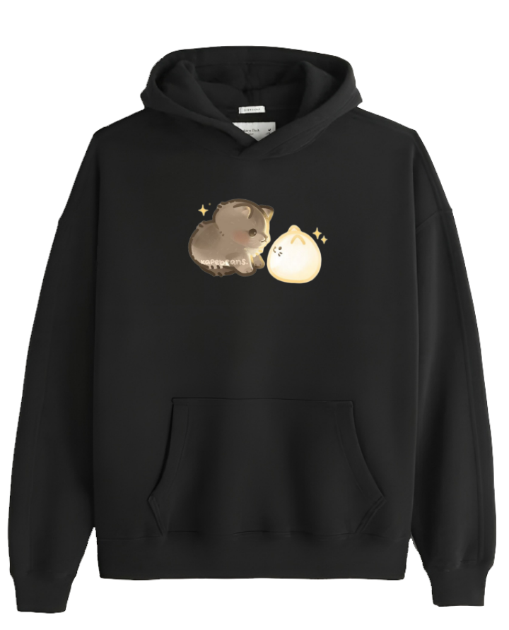 cat Oversize Hoodie Black 64