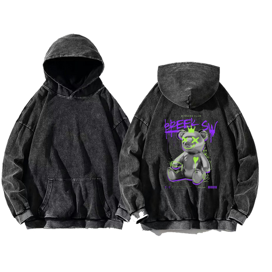 TOJI FUSHIGURO Back text oversize hoodie Washed back 64