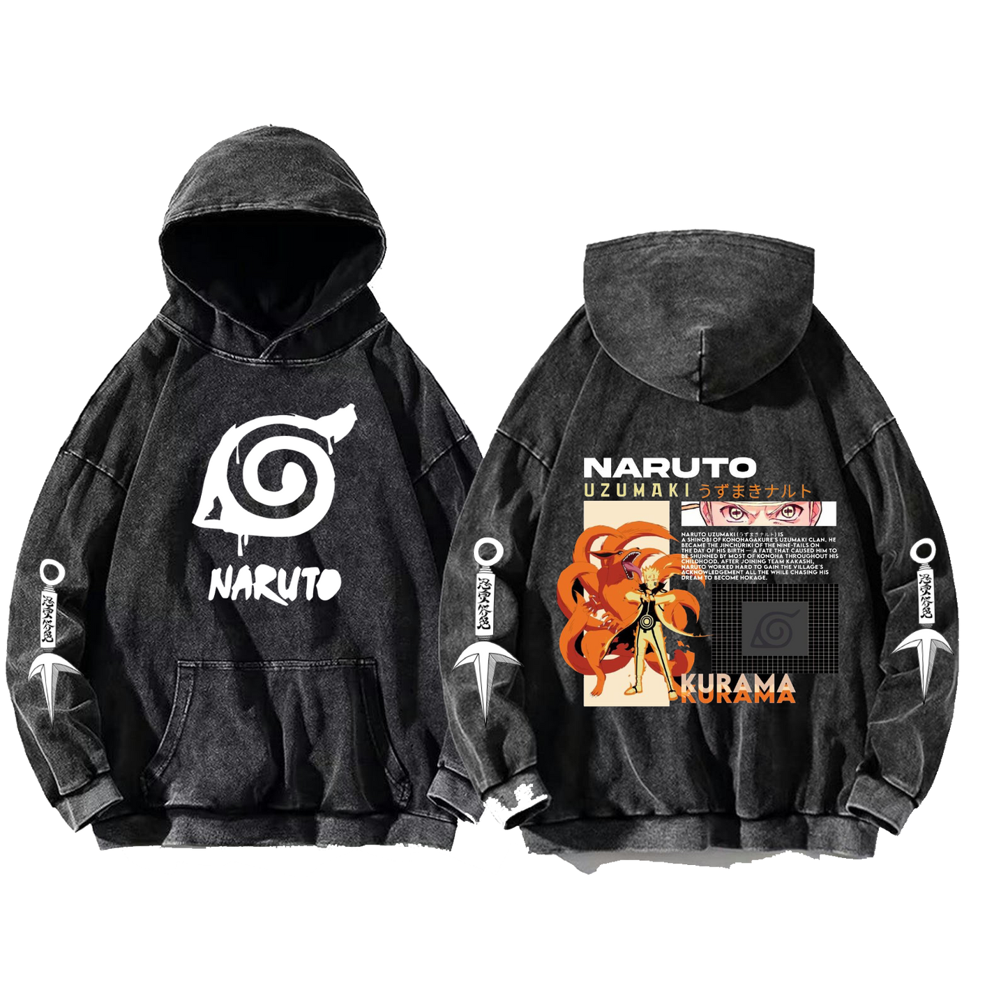Naruto Shippuden One Size hoodie Washed Back 64