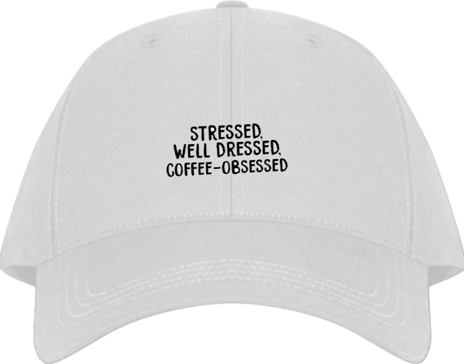Baseball cap White STRESSED, WELL DRESSED, COFFEE-OBSESSED 60