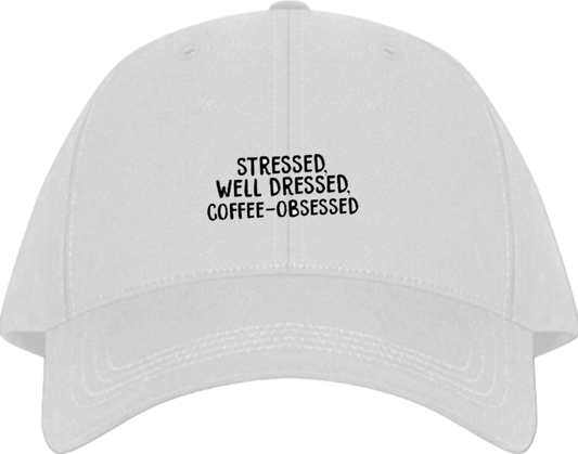 Baseball cap White STRESSED, WELL DRESSED, COFFEE-OBSESSED 60