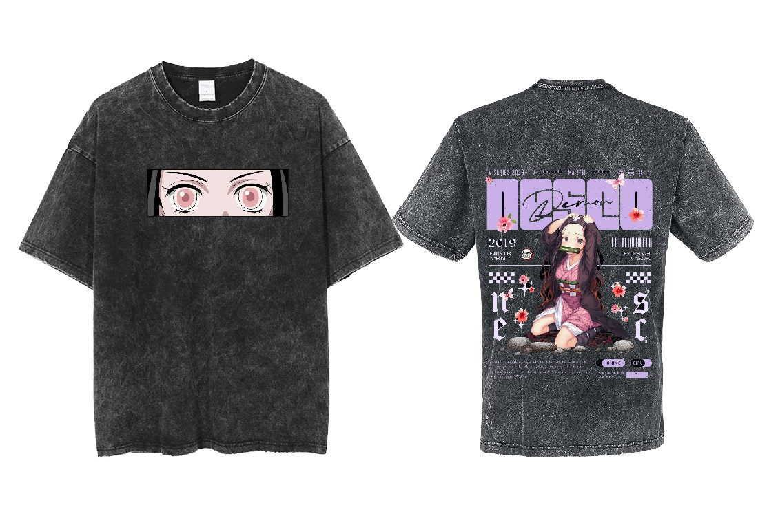 Anime Demon slayer nezuko tanjiro  One Size t- shirt Washed 64