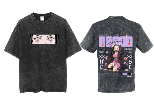 Anime Demon slayer nezuko tanjiro  One Size t- shirt Washed 64