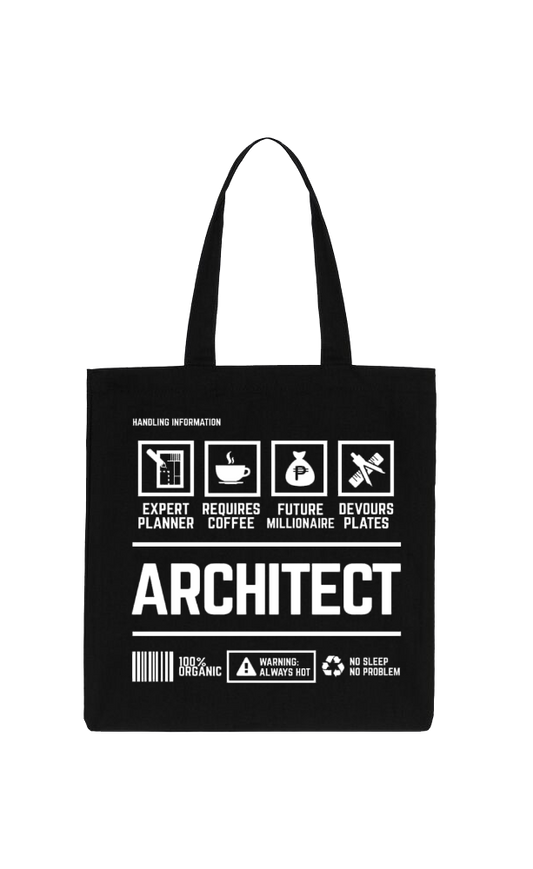 ARCHITECT Back text tote bag Black 61