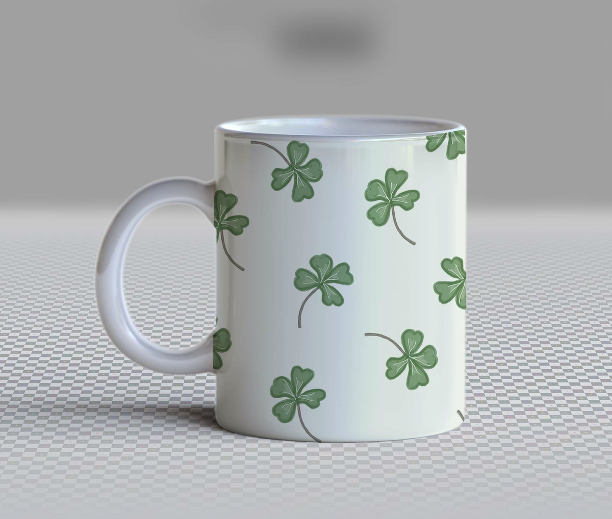 Cute Green Shamrock Clover Ceramic Coffee Mug – 11oz Aesthetic Saint Patrick's Day Tea Cup, Lucky Irish Clover Leaf Pattern Mug for Coffee Lovers, Lovely Birthday & Holiday Gift for Women, Men & Friends