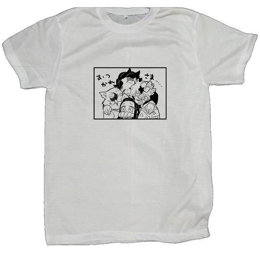 Anime Demon slayer nezuko tanjiro t- shirt fit White 64