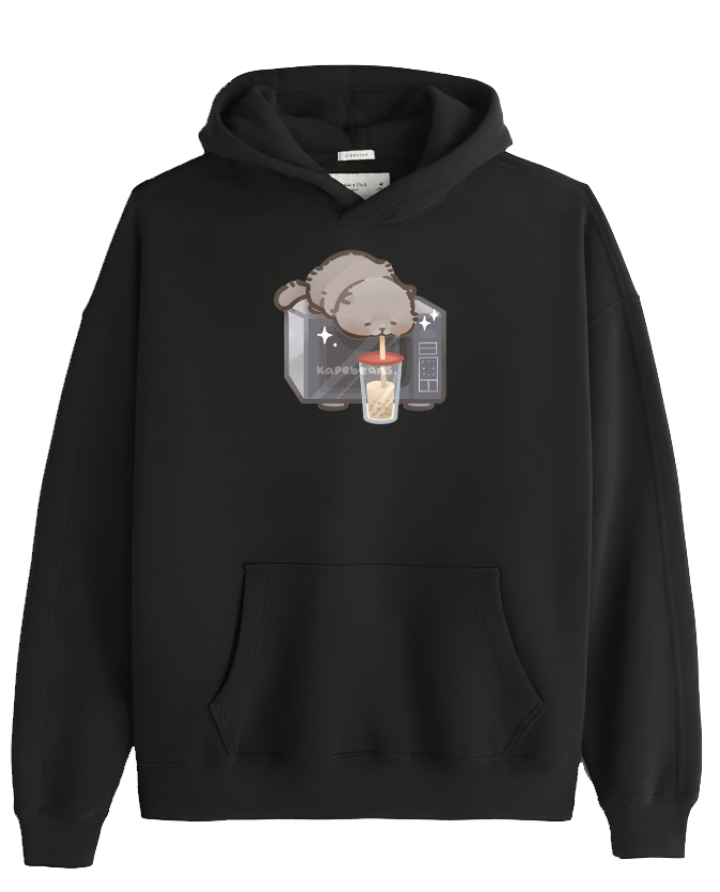 cat Oversize Hoodie Black 65