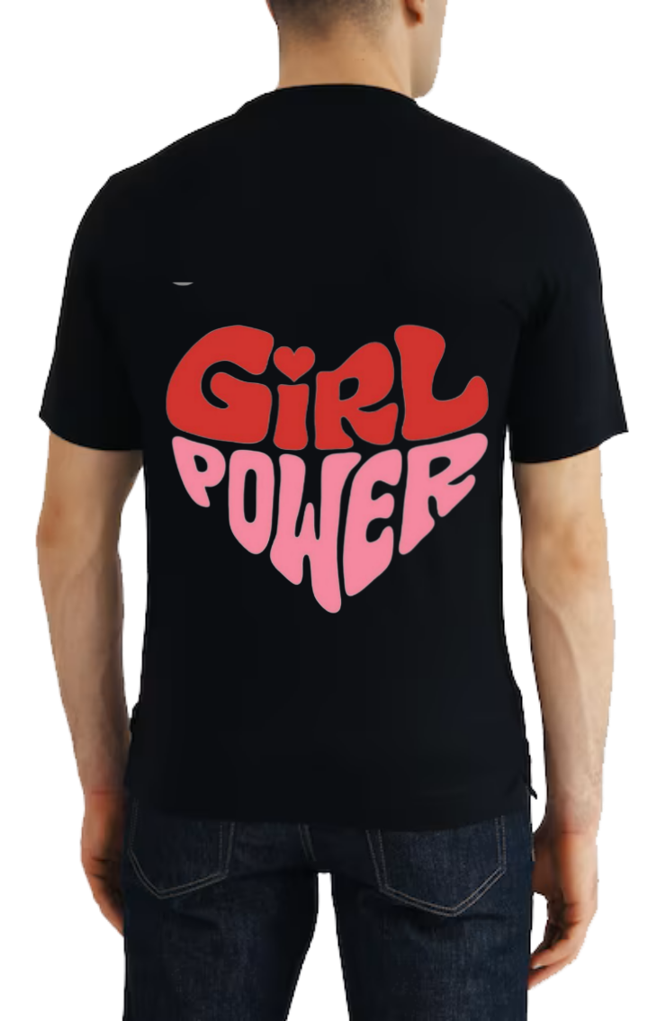 GiRL POWER t- shirt One Size Black back 65