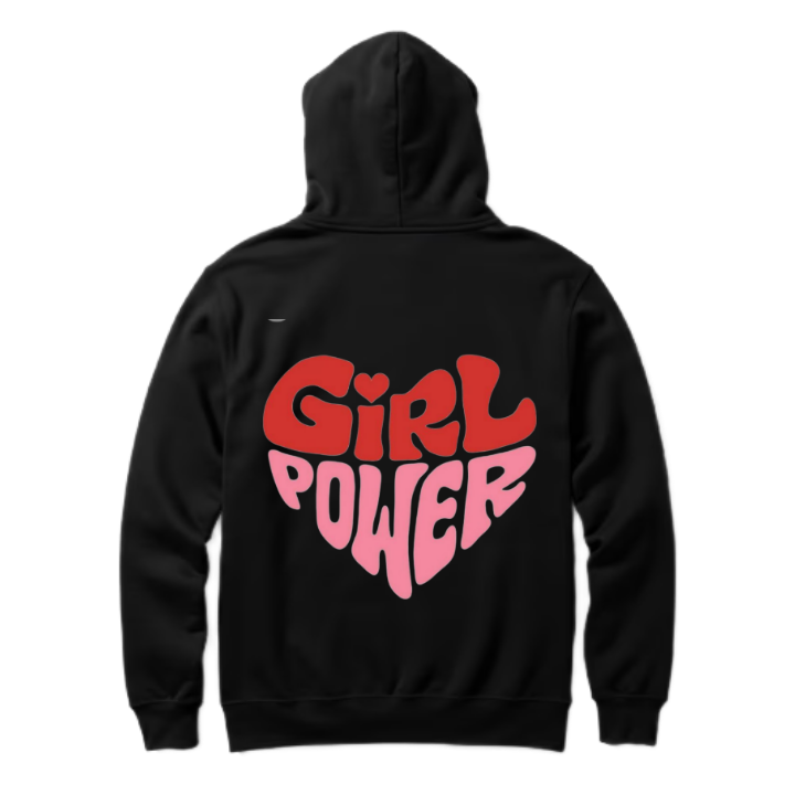 GiRL POWER One Size hoodie Black Back 65