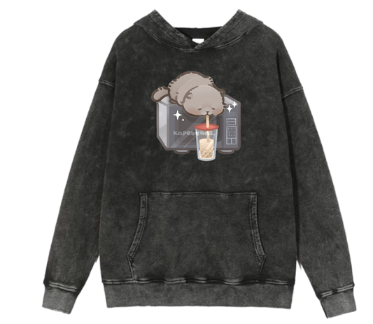cat Oversize Hoodie Washed 65