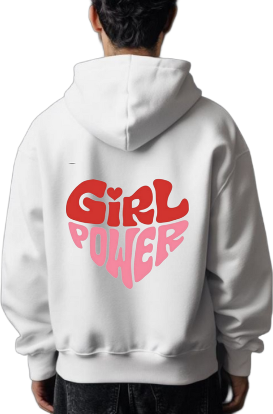 Girl Power One Size hoodie White Back 65