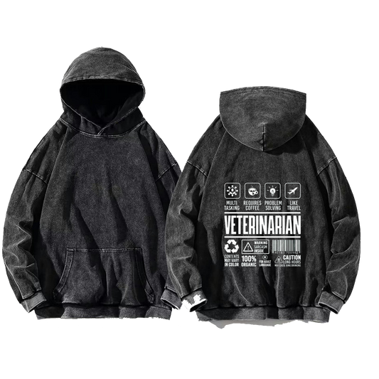 Streetwear Bear Back text oversize hoodie Washed back 65