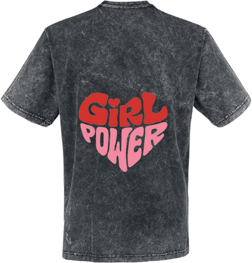 GiRL POWER t- shirt One Size Washed Back 65
