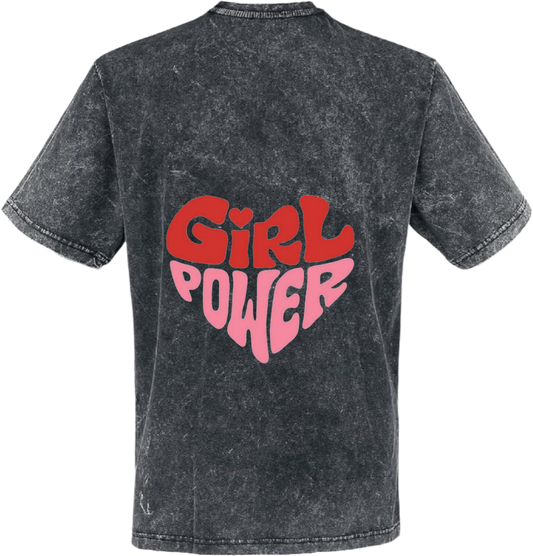 GiRL POWER t- shirt One Size Washed Back 65