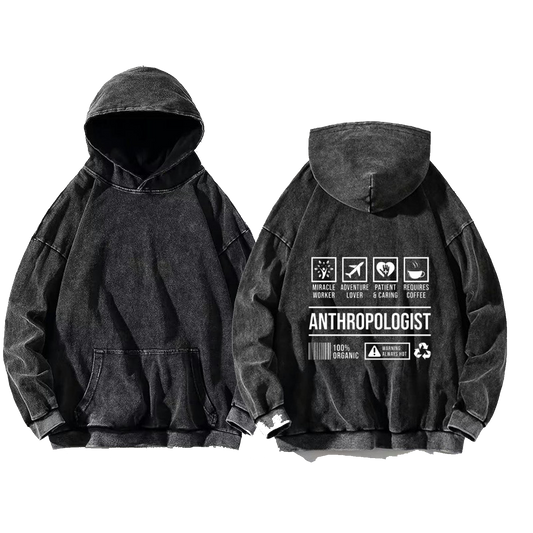 VETERINARIAN Bear Back text oversize hoodie Washed back 66